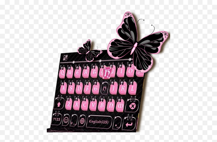 Download Pink Black Keyboard Theme For Android Myket - Artificial Nails Emoji,Butterfly Emoji Android
