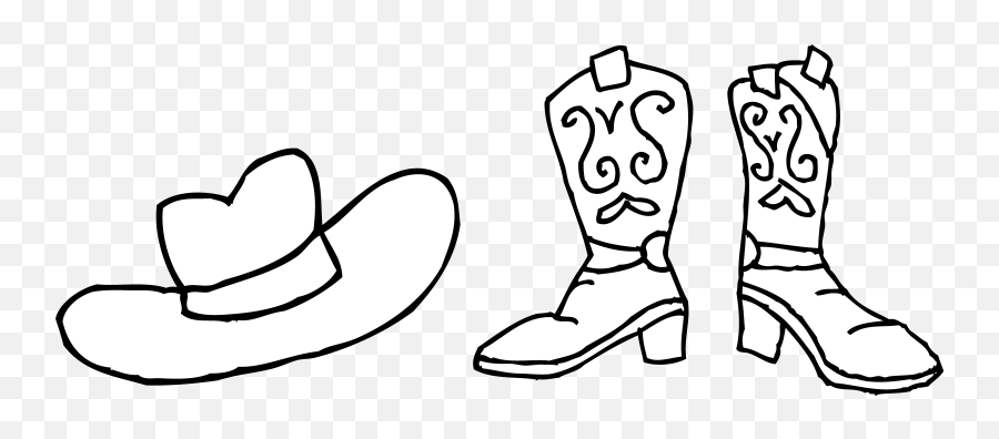 Cowgirl Clipart Black And White Cowgirl Black And White - Simple Cowboy Boots Drawing Emoji,Cowboy Boot Emoji