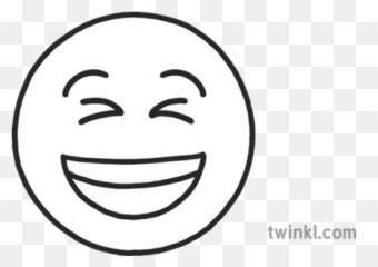 Excited Laughter Emoji People Roi Sen Resources Feelings - Black And White 20p Coin