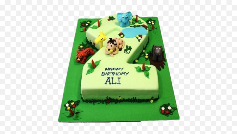 Boys Cakes Kids Birthday Cakes Dubai - 2nd Jungle Theme Cake Emoji,Fish Cake Emoji