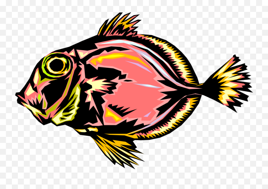 Vector Illustration Of Aquarium Tropical Fish - Fish Clipart Coral Reef Fish Emoji,Fish Hook Emoji
