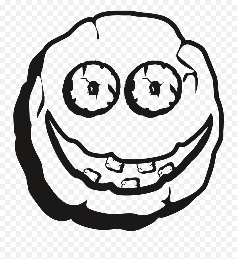 Mug Face Teeth Eyes A Smile - Emotki Bez Ta Emoji,Thinking Emoticon