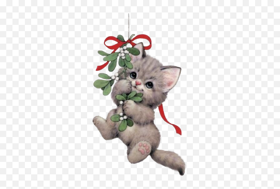 Printable - Cartoon Christmas Cat Clipart Emoji,Kitten Emoticon