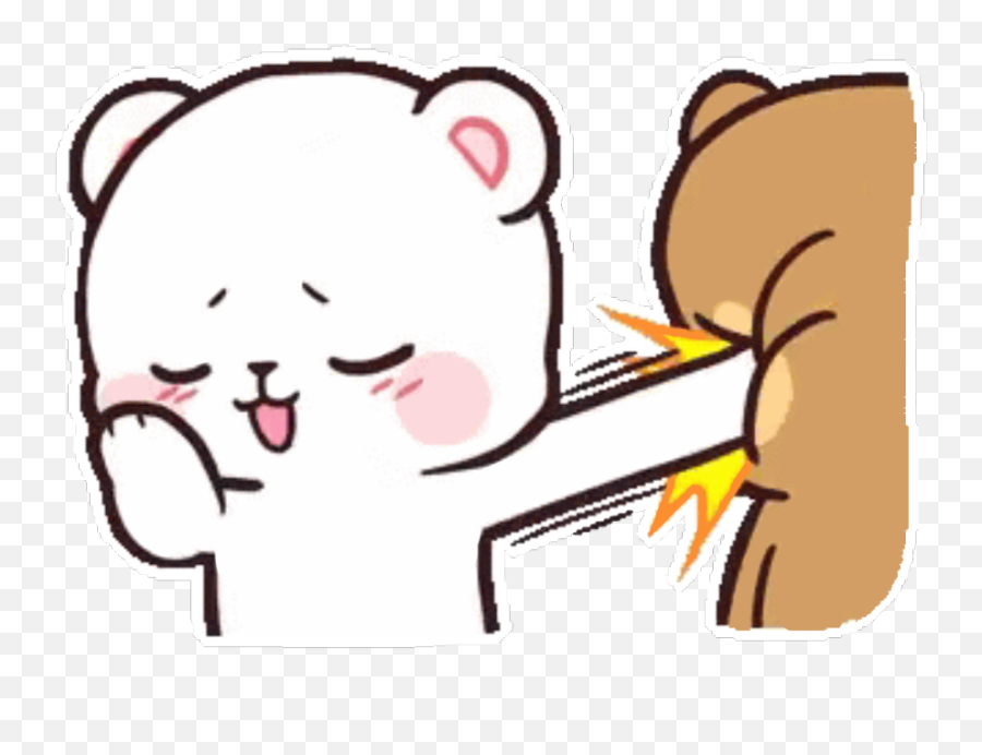 Bears Bear Cute Kawaii Love Funny Fighting Punching Ado - Milk And Mocha Bear Punch Emoji,Fighting Emoji
