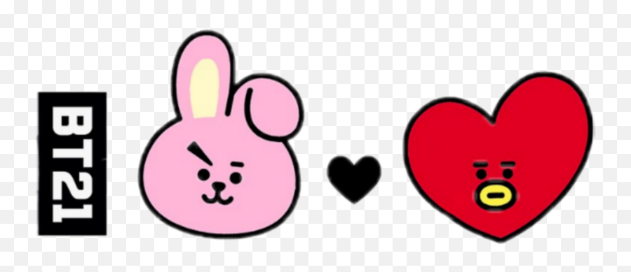 Bt21 Cooky Tata Bts Jungkook Taehyung - Bt21 Tata And Cooky Sticker.