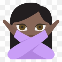 Face With No Good Gesture Dark Skin Tone Emoji Emoticon - Whatsapp I Dont Know