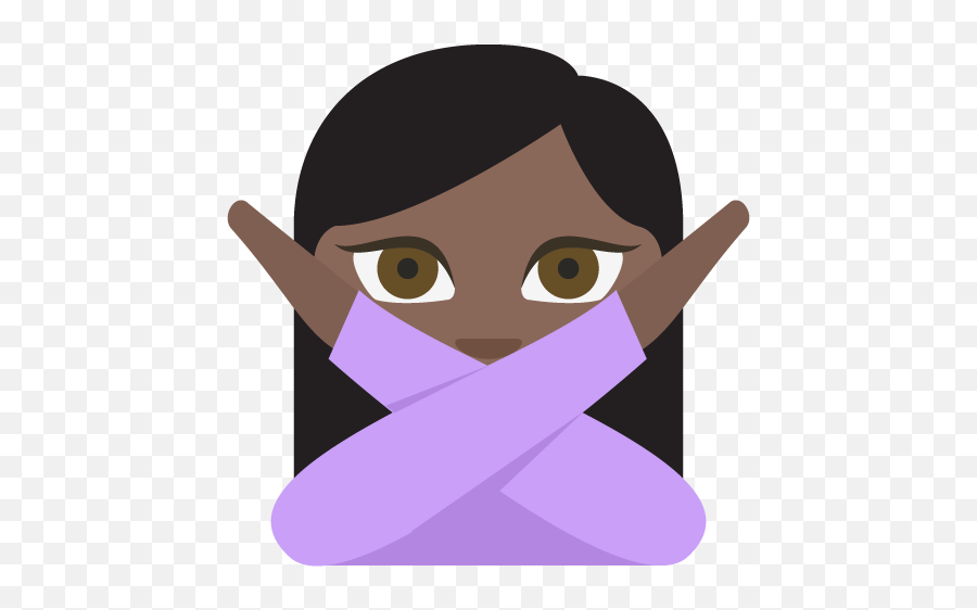 Face With No Good Gesture Dark Skin Tone Emoji Emoticon - Whatsapp I Dont Know Emoji,No Emoji