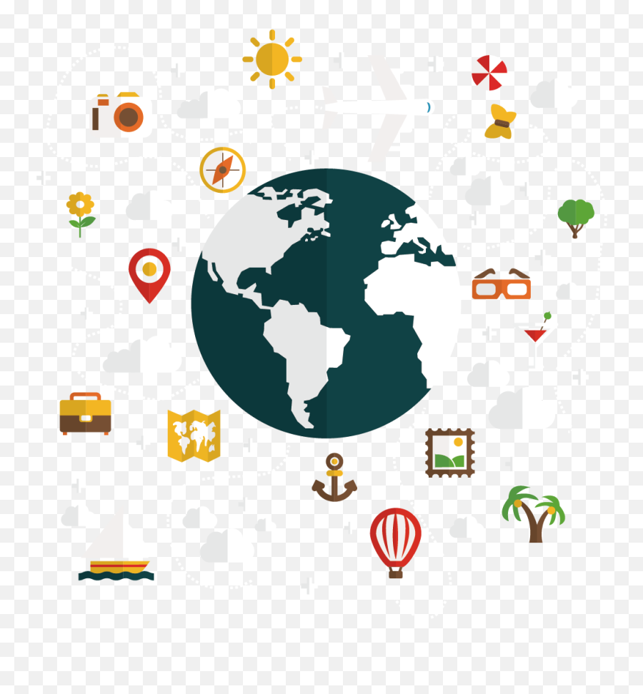 Traveler Vector Travel Globe Picture - Globe Silhouette Png Emoji,Girl Magnifying Glass Globe Emoji