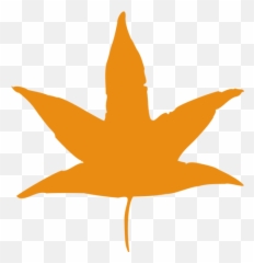 Image Of Orange Silhouette Of A Leaf - Autumn Leaves Clip Art Emoji,Plant Emoji