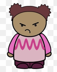 Young Girl With Angry Face - Mean Girl Clip Art Emoji,Angry Emoji