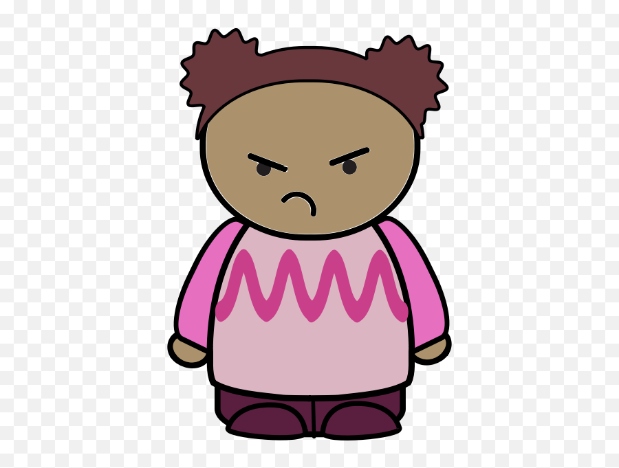 Young Girl With Angry Face - Mean Girl Clip Art Emoji,Angry Emoji