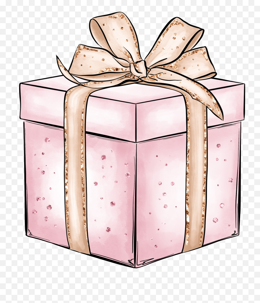 Giftbox Present Wrapped Bow Ribbonbow Pink Gold Gift - Clip Art Emoji,Present Emoji