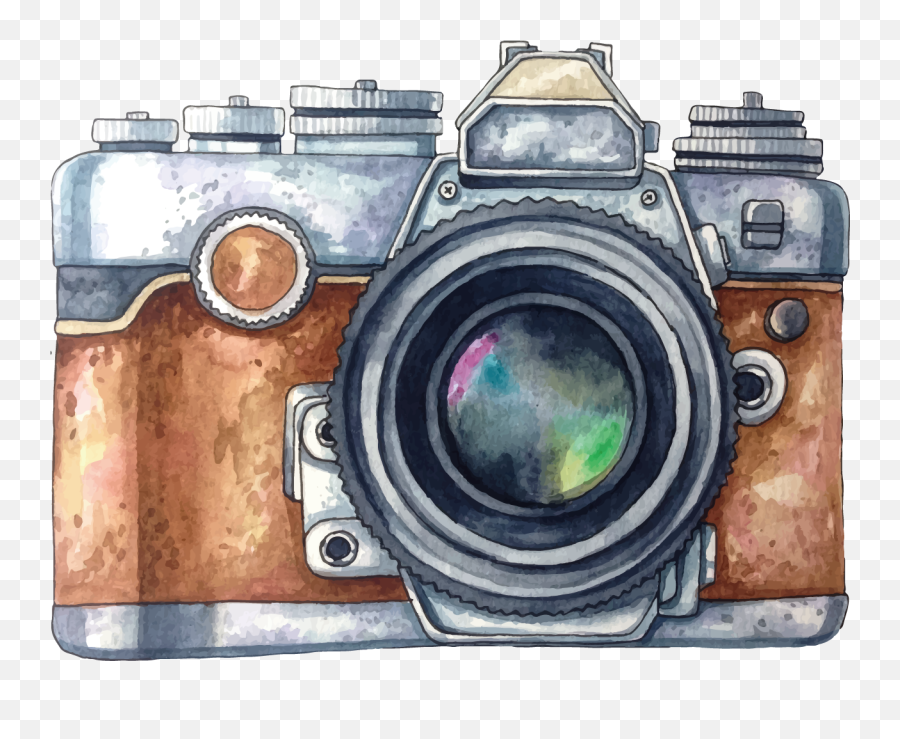Download Vector Painted Photography Watercolor Camera - Watercolor Camera Emoji,Camera Emoticon
