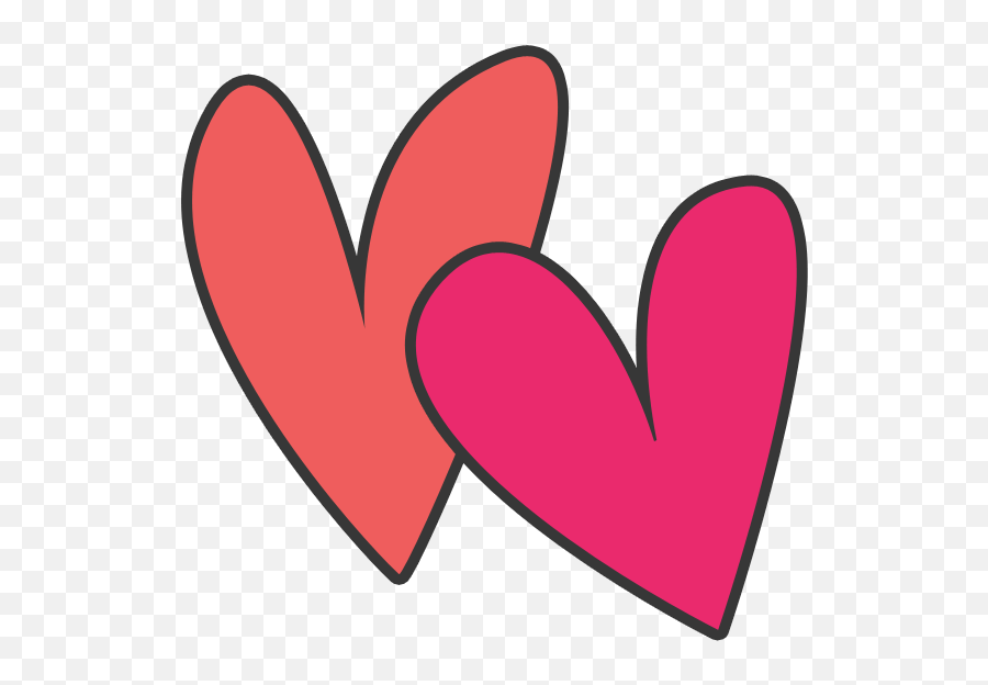 Pink Heart Outline Free Download On Clipartmag - Cute Clipart Heart Png Emoji,Hearth Emoji