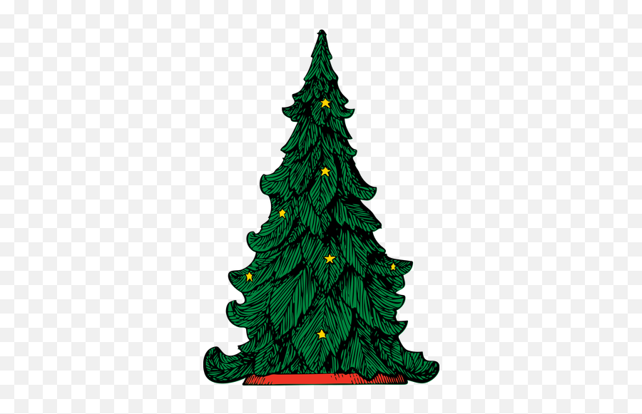 Christmas Tree Vector Drawing - Christmas Tree Vector Png Emoji,Emoji Christmas Ornaments
