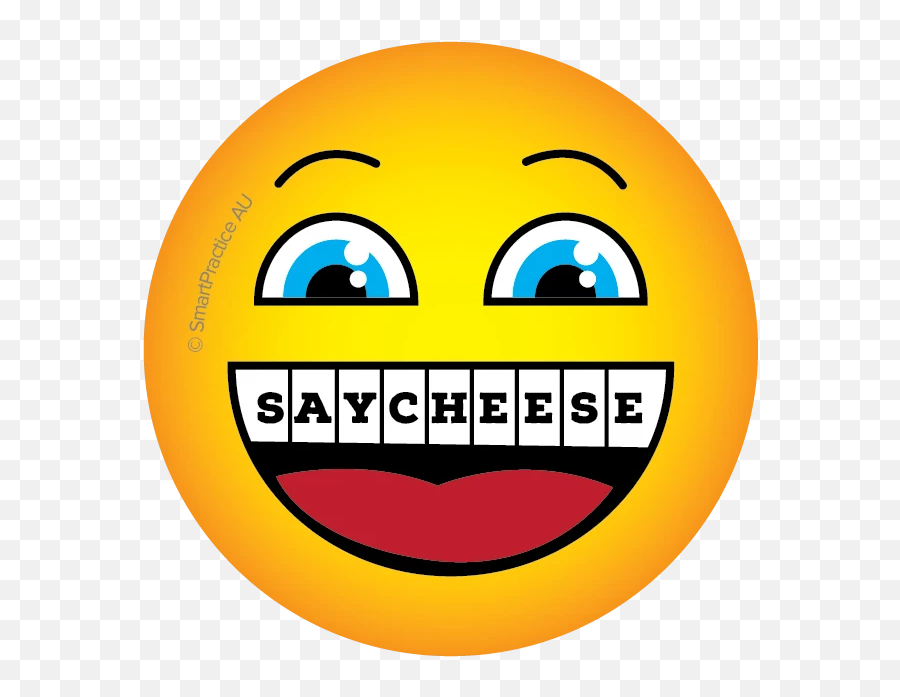 Smartpractice Australia Say Cheese Dental Sticker - Happy Emoji,Cheese Emoticon