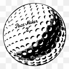 Golf Ball Vector Graphics - Black And White Clipart Emoji
