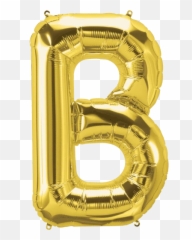 Gold Letter B Balloon - Rose Emoji