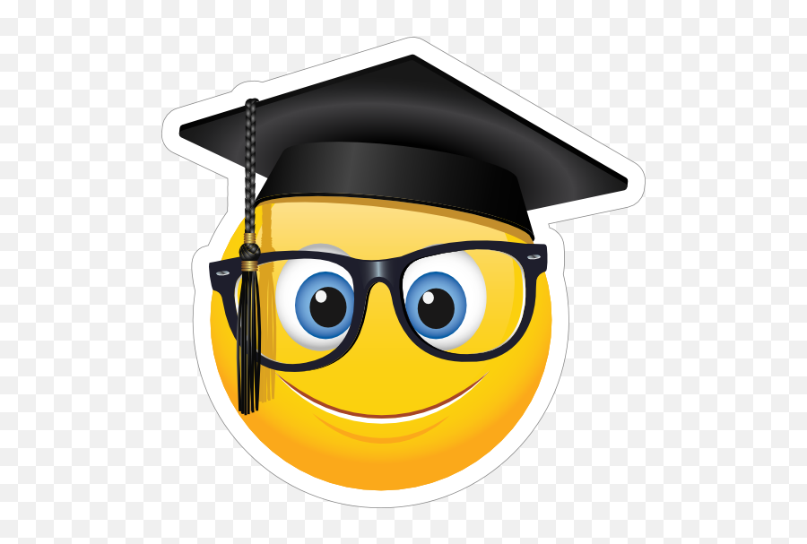 Cute Graduate With Glasses Emoji Sticker - Happy Graduation Day Sticker,Emoji With Glasses