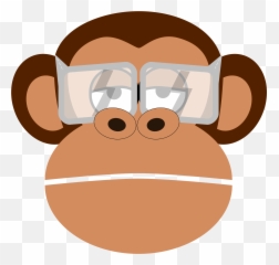 Clipart Eyes Monkey Transparent - With Glasses Cartoon Emoji