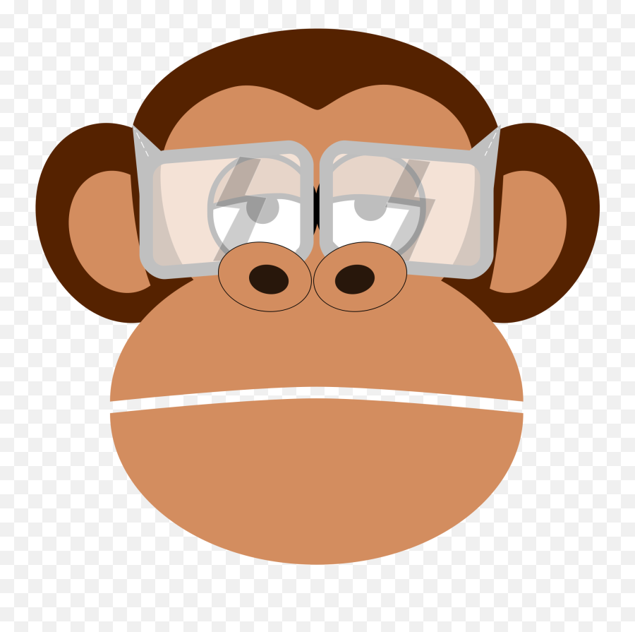 Clipart Eyes Monkey Transparent - Monkey With Glasses Cartoon Emoji,Monkey Eyes Emoji