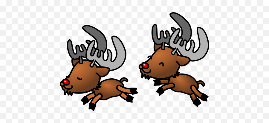 Reindeer Vector Cartoon - Reindeer Transparent Background Emoji,Emoji Birthday Presents