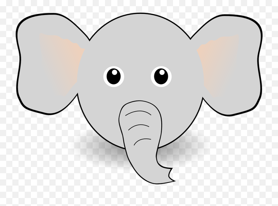 Elephant Face Clip Art Download - Cartoon Elephant Face Drawing Emoji,Elephant Emoticon