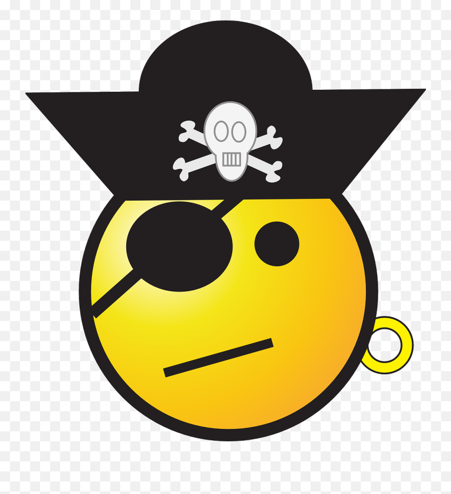 Emoticon Smiley Smilies Face Pirate - Free Pirate Eye Patch Clipart Emoji,Eye Emoji