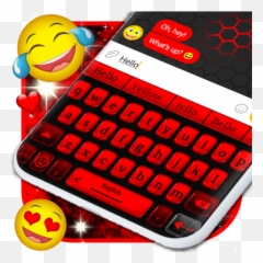 Red Black Emoji Fancy Keyboard Theme Free - Smiley,Bet Black Emoji