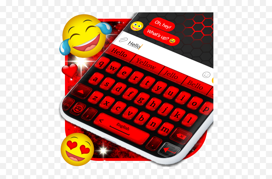 Red Black Emoji Fancy Keyboard Theme Free - Smiley,Bet Black Emoji