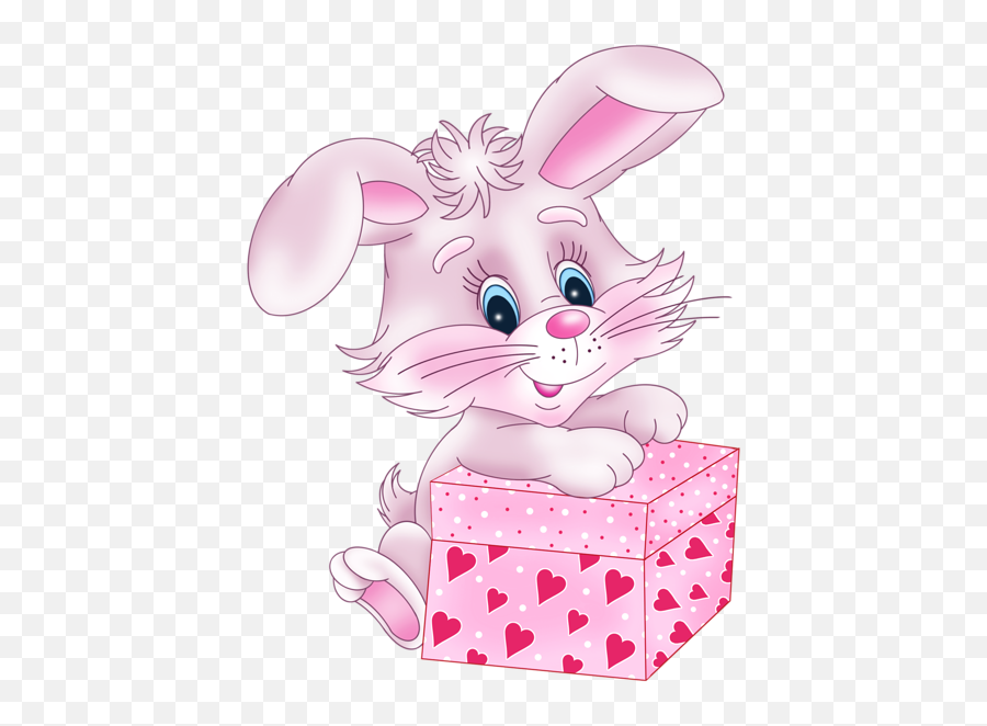 Valentine Hearts - Cute Valentine Free Clip Art Emoji,Rabbit Emoticons