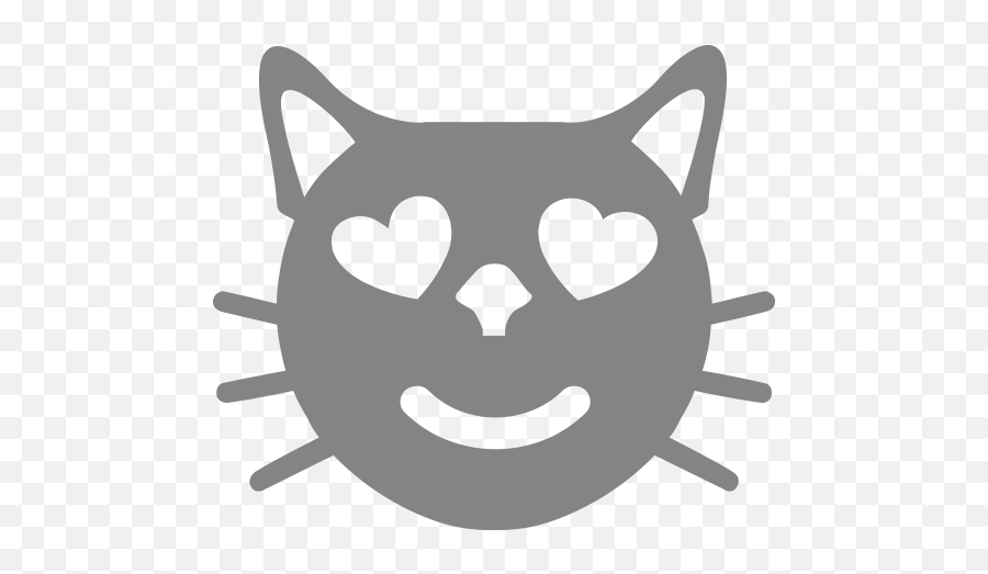 Smiling Cat Face With Heart - Cat Emoji Black And White,Heart Eyes Emoji Copy And Paste