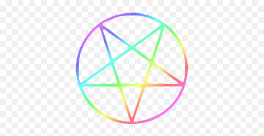 Rainbowcore Pentagram Satan Scenecore - Pentacle Png Emoji,Pentagram Emoji