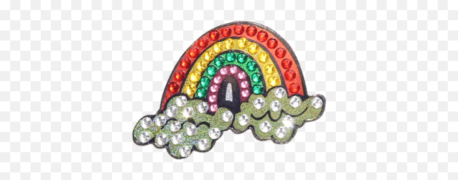 Rainbow And Clouds Sticker Bling Bling - Circle Emoji,Rainbow Emoji On Facebook