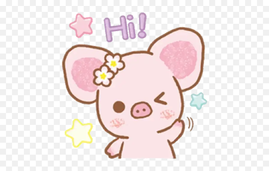 Piggy Girls Stickers Per Whatsapp - Piggy Girl Line Sticker Emoji,Girl Pig Emoji