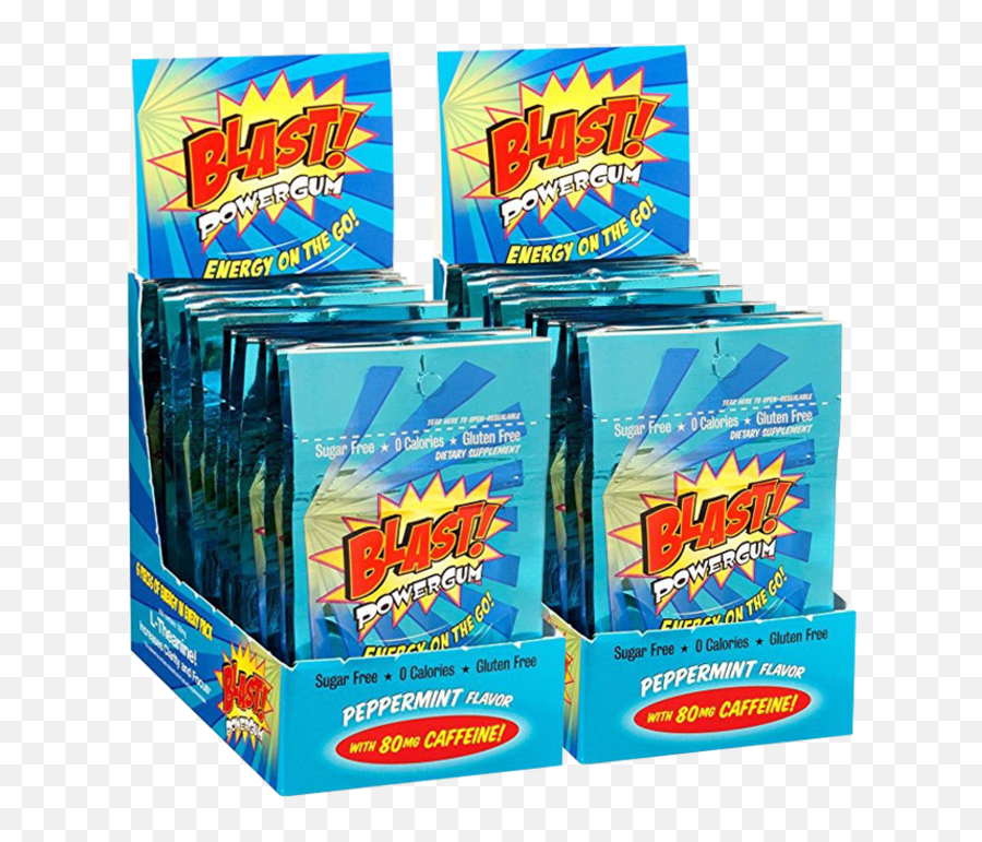 144 - Pack Of Blast Caffeinated Power Gum Best By 8181218 Drink Emoji,Emoji Sugar Sheets