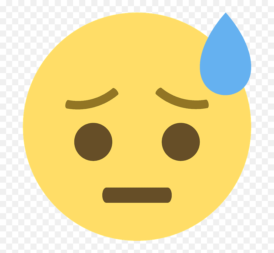 Downcast Face With Sweat Emoji Clipart - People Who Overthink Meme,Sweat Emoji