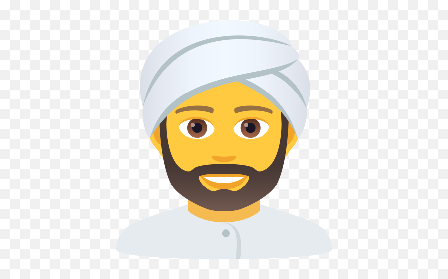 Emoji Man Wearing A Copypaste Turban Wprock - Emoji Hombre Con Barba,Shoulder Shrug Emoticon