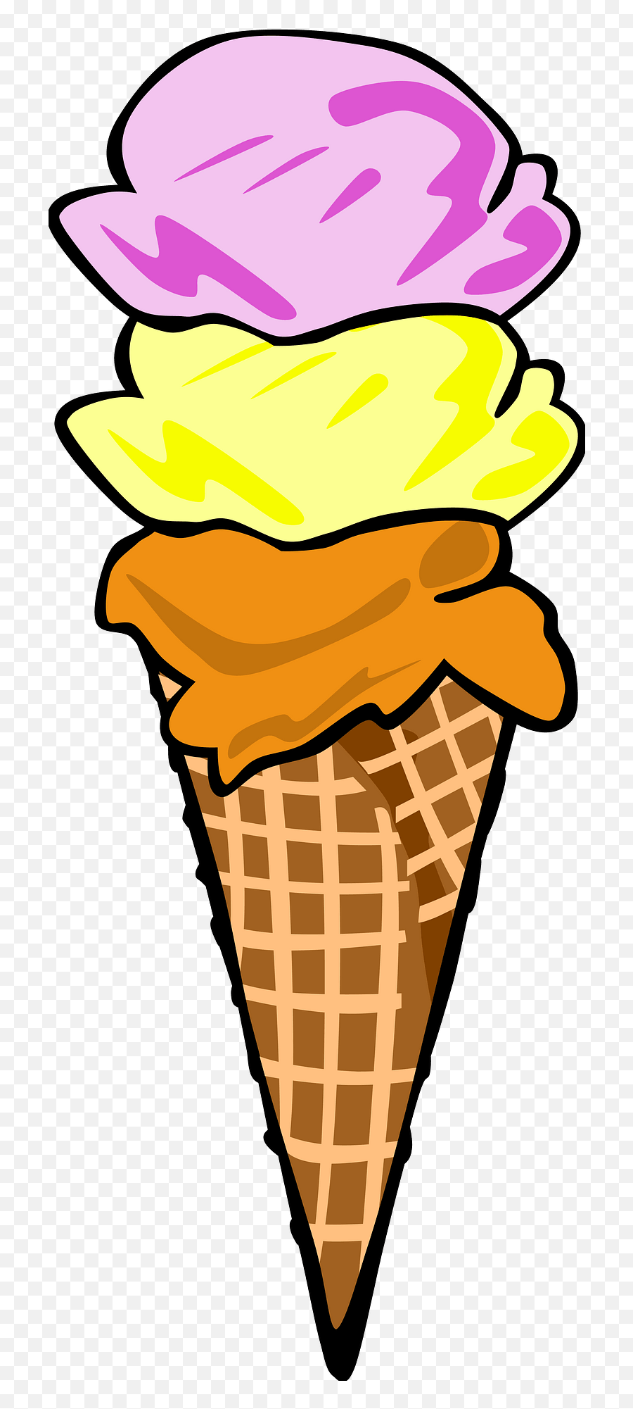 Three Flavors Of Ice Cream On A Cone Clipart Free Download - Scoop Ice Cream Clipart Emoji,Icecream Emoji