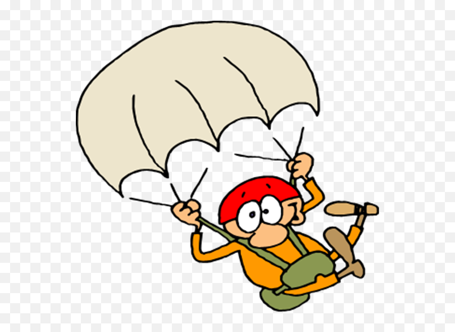 Parachute Pix - Parachuting Cartoon Clipart Full Size Parachuting Cartoon Emoji,Skydiving Emoji