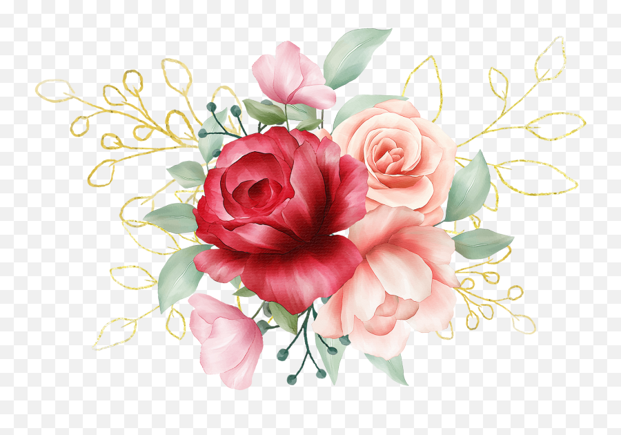 Gold Roses Flowers Flower Bouquet - Flower Texture For Invitation Cards Emoji,Bouquet Of Flowers Emoji