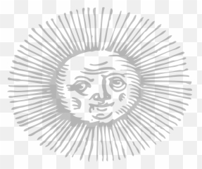 Sun Rays Face Symbol Summer - Moon With Black And White Emoji