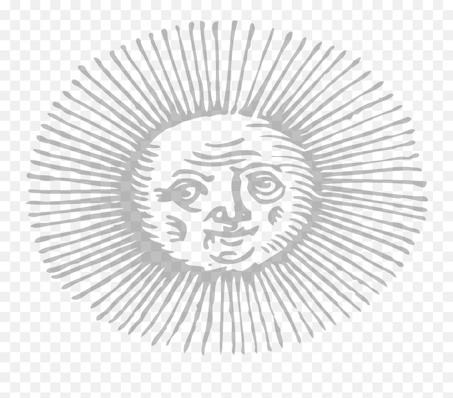 Sun Sun Rays Face Symbol Summer - Moon With Face Black And White Emoji,Shocked Emoji Png