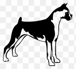 Boxer Dog Sticker - Clipart Black And White Emoji
