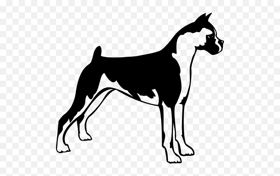 Boxer Dog Sticker - Boxer Dog Clipart Black And White Emoji,Boxer Dog Emoji