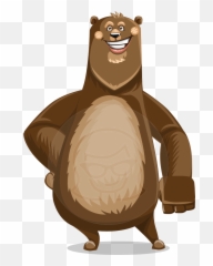 Dab Vector Bear Transparent Png - Bear Cartoon Characters Png Emoji,Bear Hug Emoji