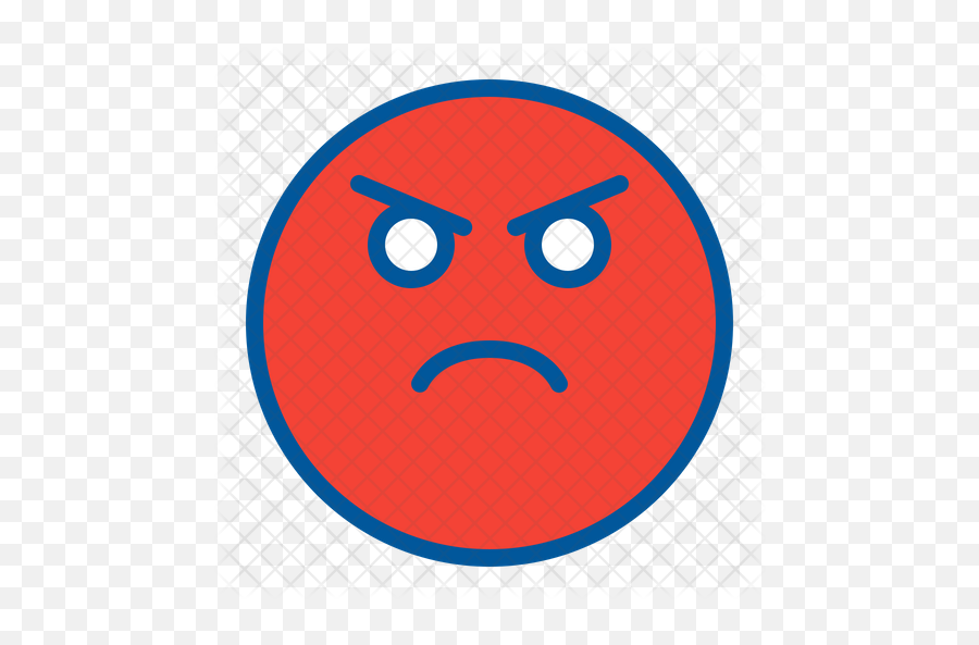 Angry Emoji Icon - Circle,Mad Emoji Face