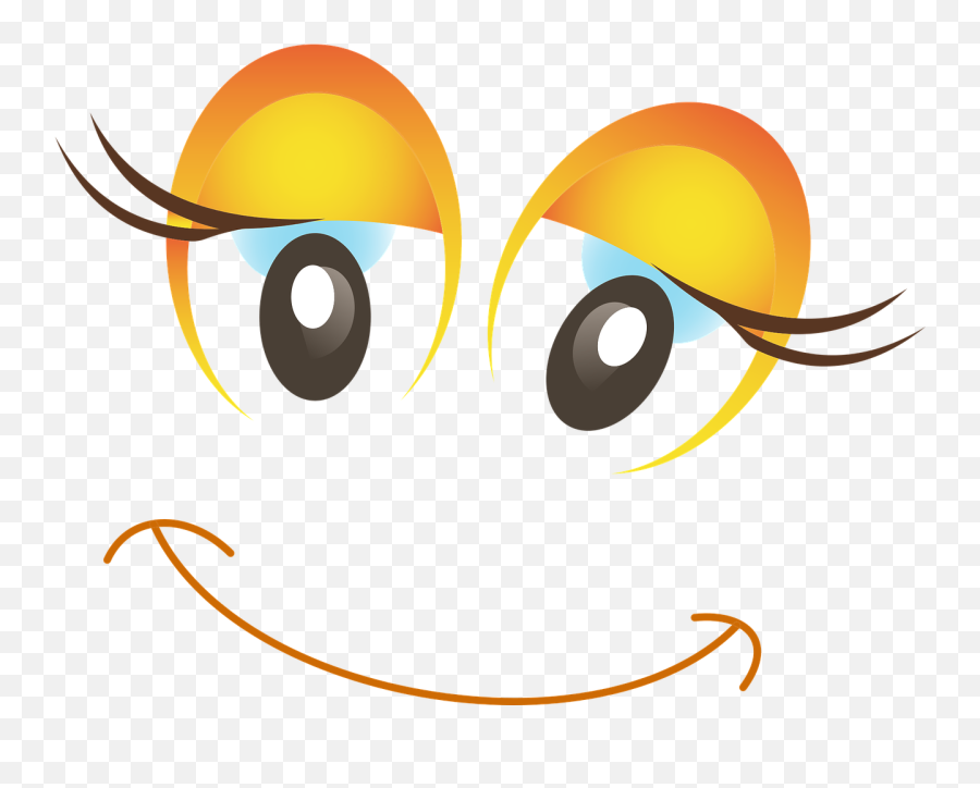 Happy Female Woman Girl Smiley - Female Cartoon Eye Clipart Emoji,Eyes Emoji