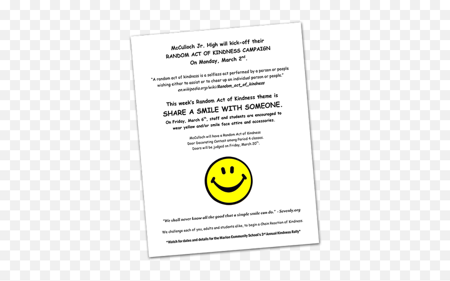 Itu0027s Here The Mcculloch Random Act Of Kindness Campaign - Smiley Face Clip Art Emoji,Happy Friday Emoticon
