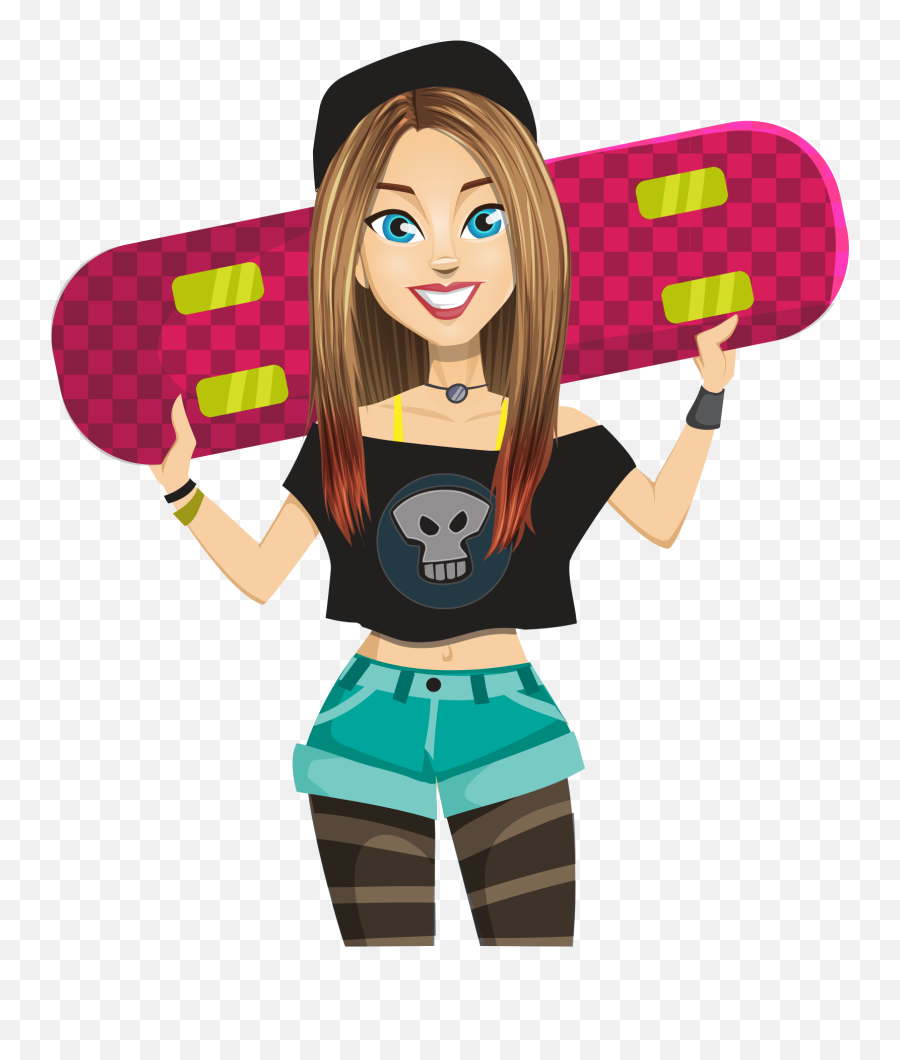 Skate Girl Png Hd Skate Girl Png Image Free Download - Girl Skate Png Emoji,Skateboarding Emoji